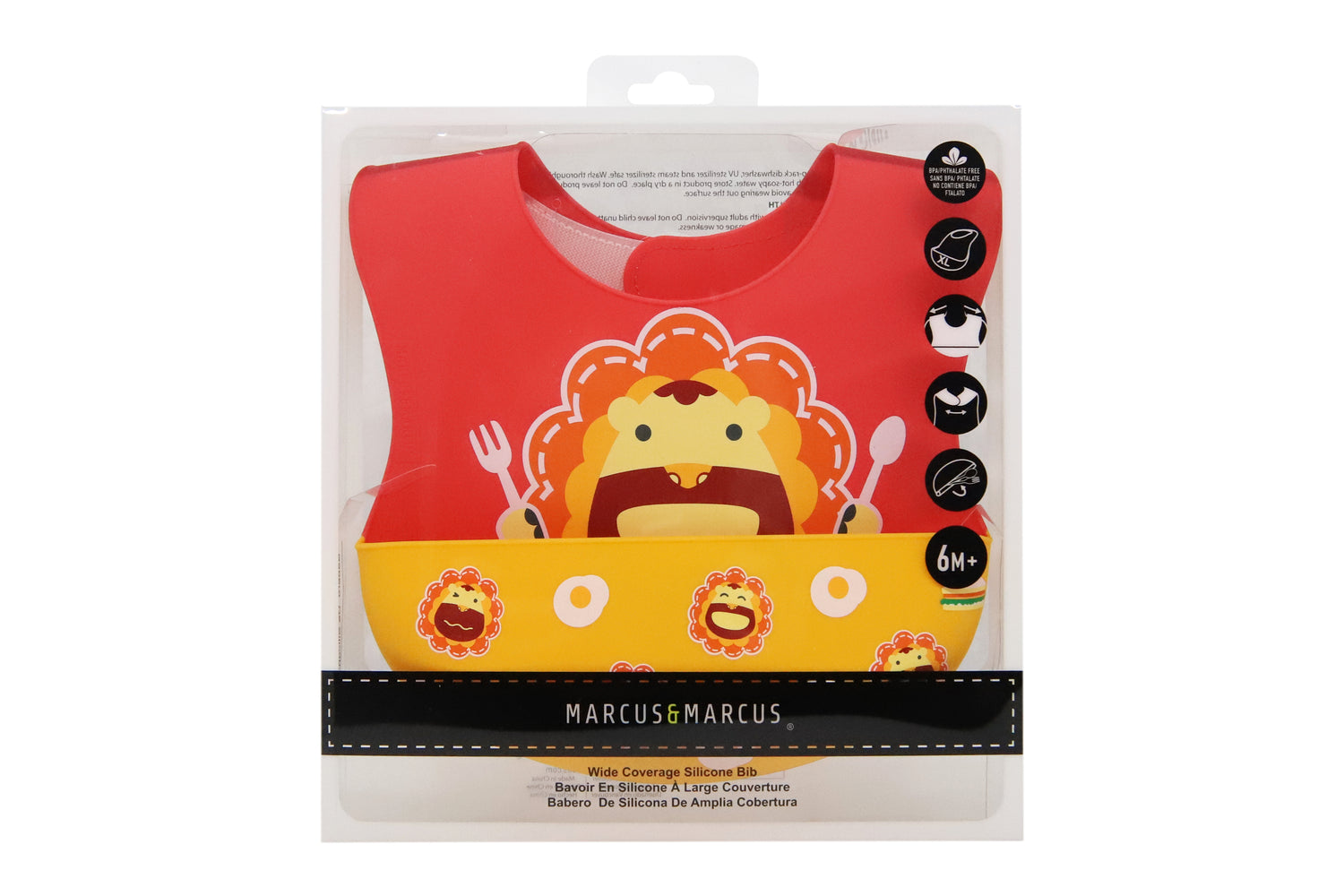 Babador Cobertura Total Xl Leão Marcus - Vermelho