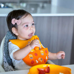 Kit Colher E Garfo Para Treinamento Em Silicone Girafa Lola - Amarelo