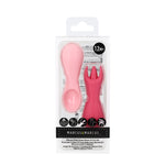 Kit Colher E Garfo Para Treinamento Em Silicone Porquinha Pokey - Rosa