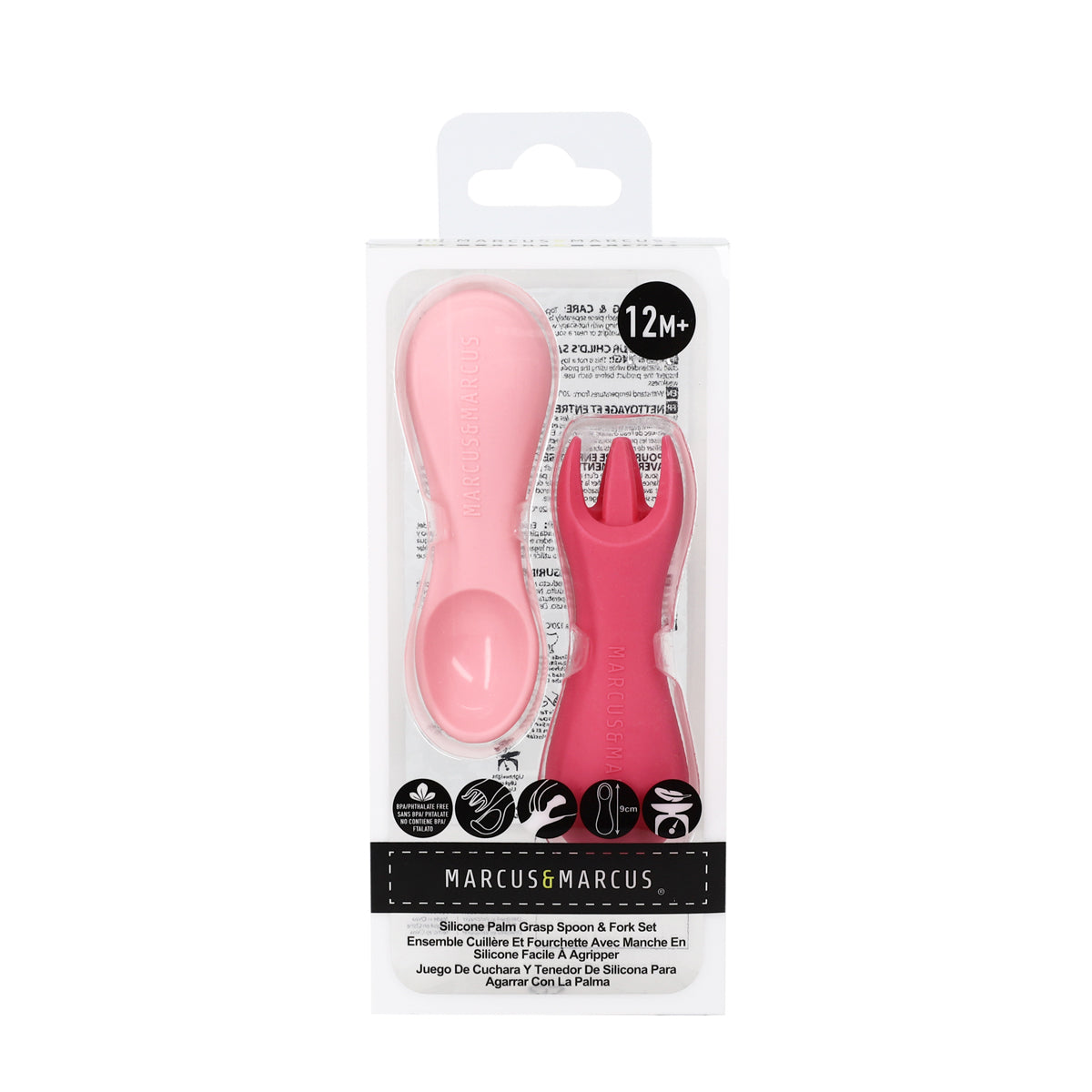 Kit Colher E Garfo Para Treinamento Em Silicone Porquinha Pokey - Rosa