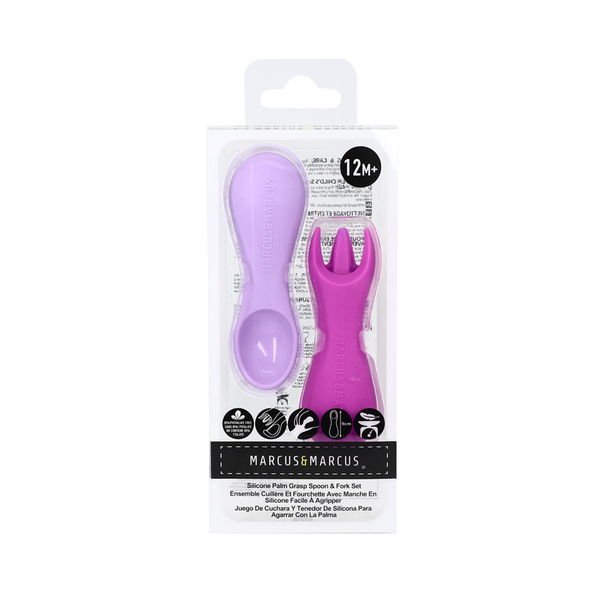 Kit Colher E Garfo Para Treinamento Em Silicone Baleia Willo - Lilás