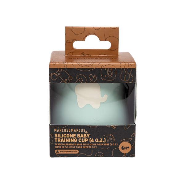 Copo Anatômico em Silicone 120 ml Elefante Ollie - Verde Menta