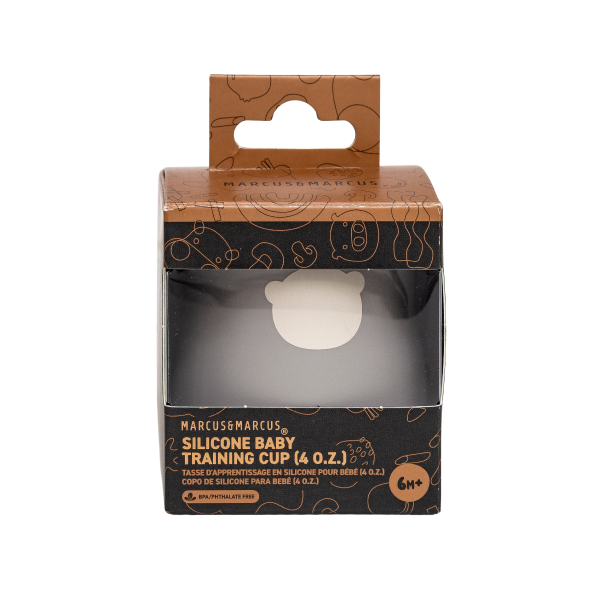 Copo Anatômico em Silicone 120 ml Panda Pebble - Cinza Claro