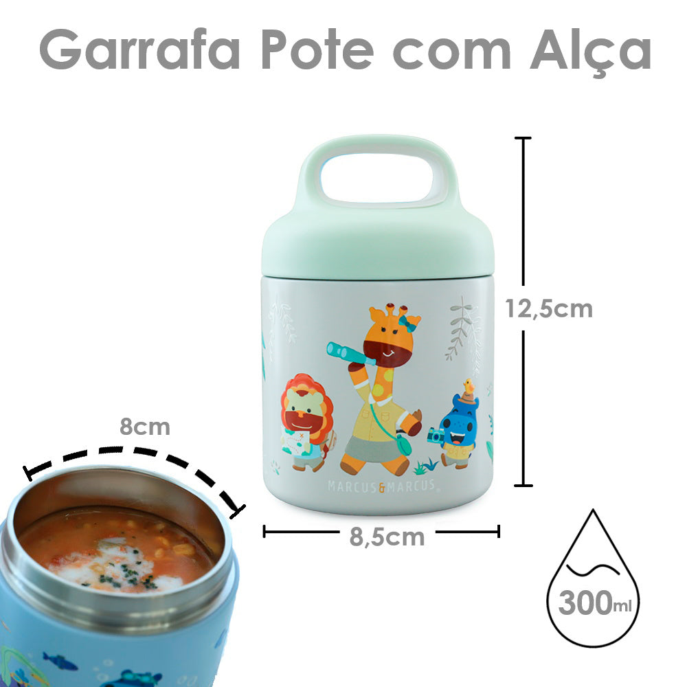 Pote Térmico Com Alça 300Ml Jungle - Verde