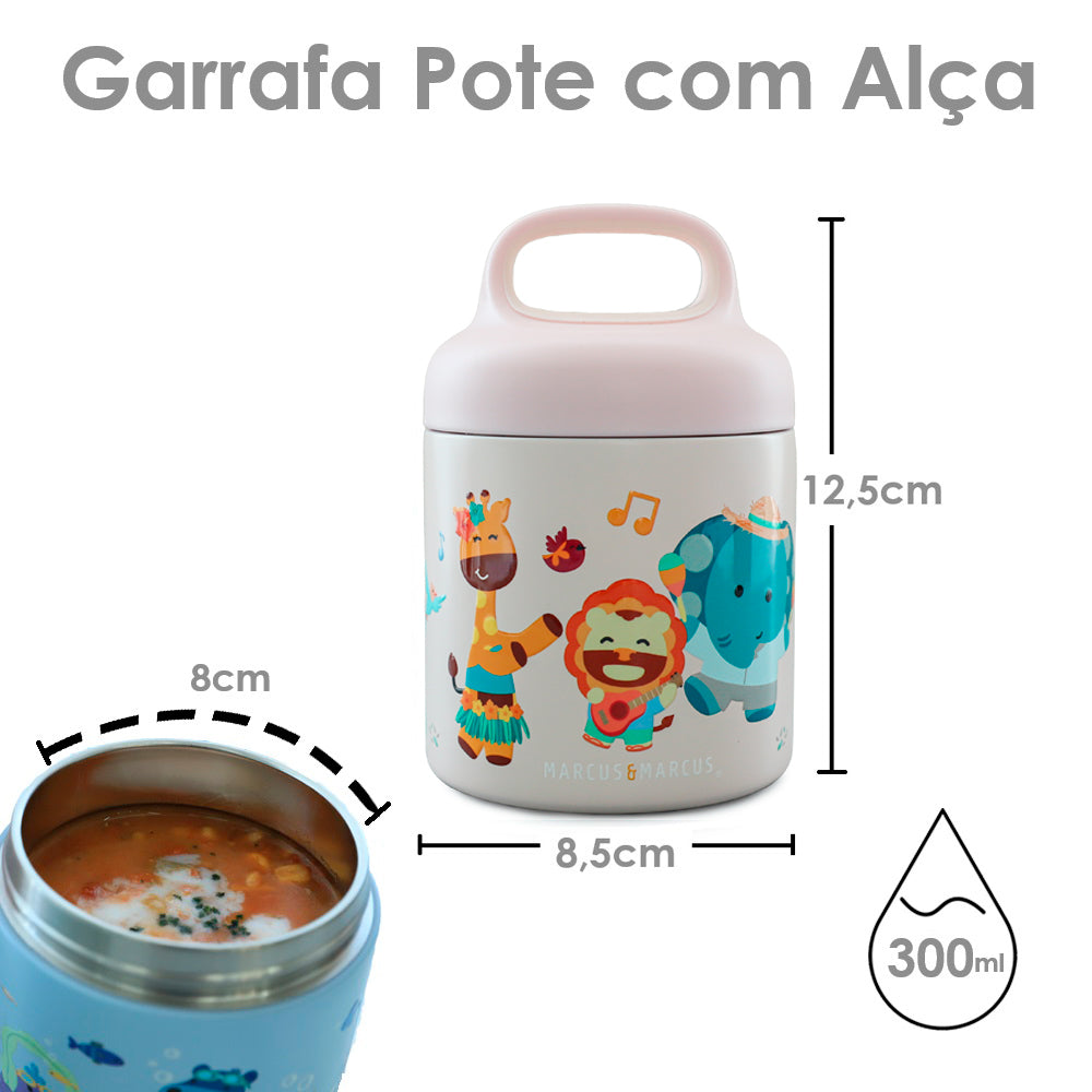 Pote Térmico Com Alça 300Ml Tropical - Rosa