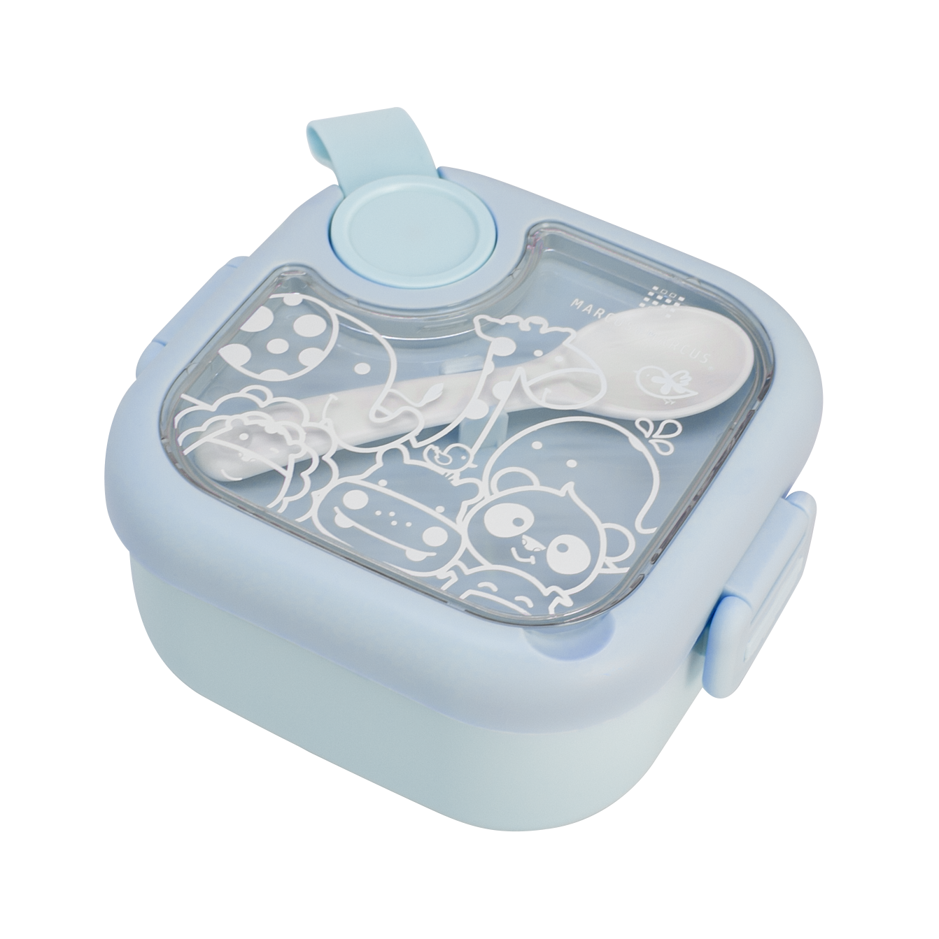 Kit Viagem 2 Tigelas, Colher e Tesoura Alimentar - Azul