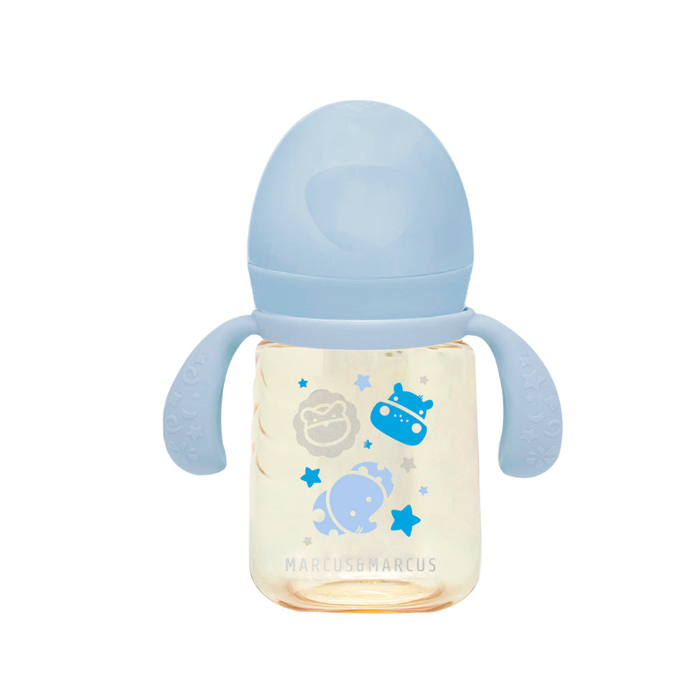 Copo De Transição 2 Fases Com Bico E Canudo Em Silicone E Ppsu 180 Ml Azul