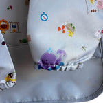 Babador Avental Manga Longa Com Bolso Cinza