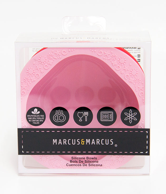Kit com 2 Tigelas em Silicone 200 ml - Vermelho e Rosa