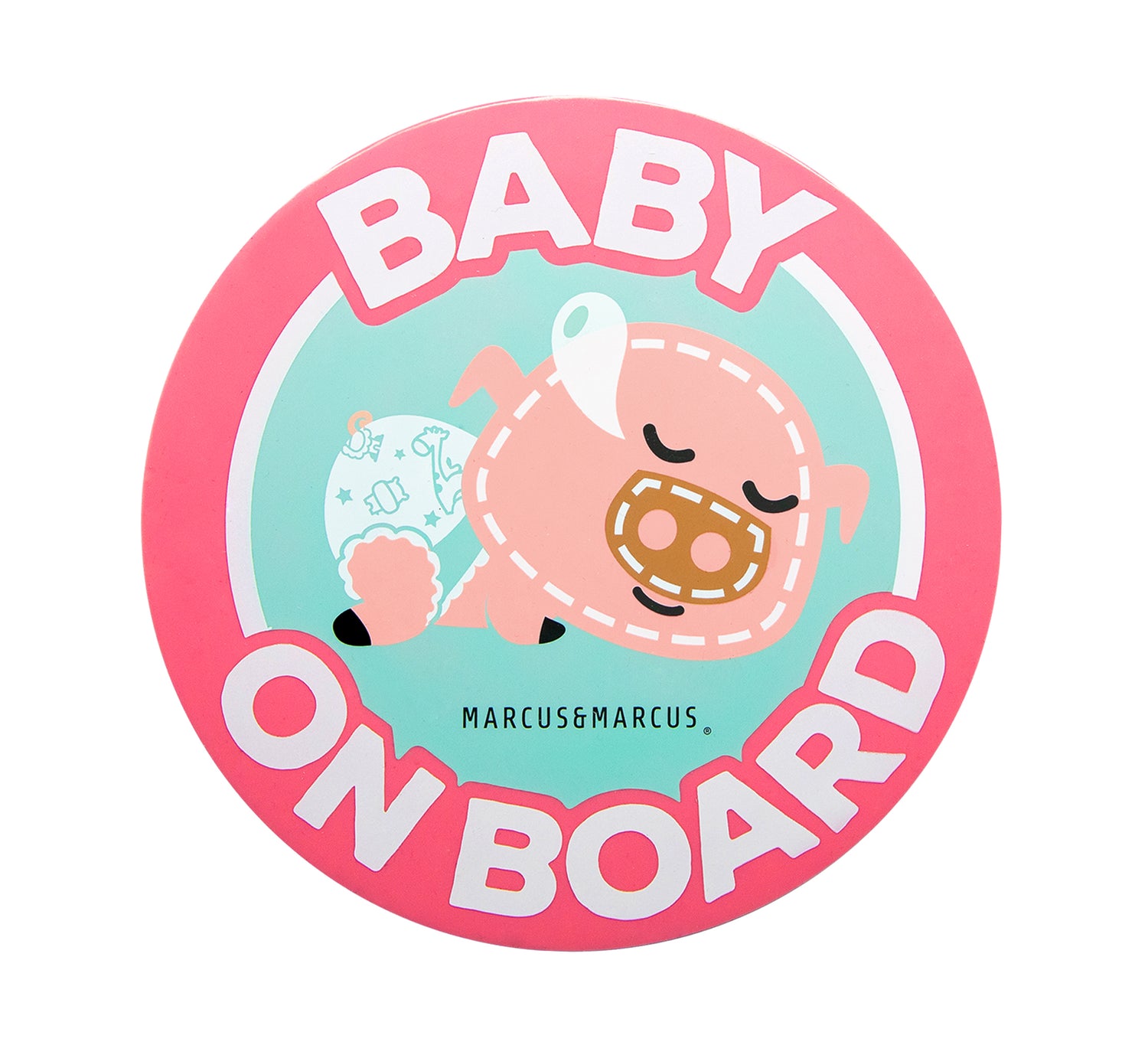 Baby On Board Para Carro/Vidro Porquinha Pokey - Rosa