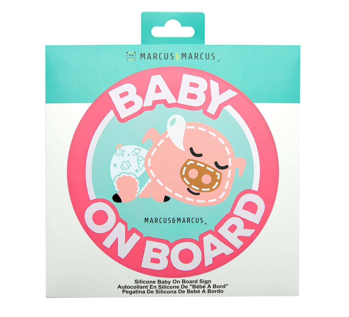 Baby On Board Para Carro/Vidro Porquinha Pokey - Rosa