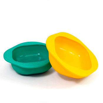Kit Com 2 Tigela Em Silicone 200Ml Amarelo E Verde