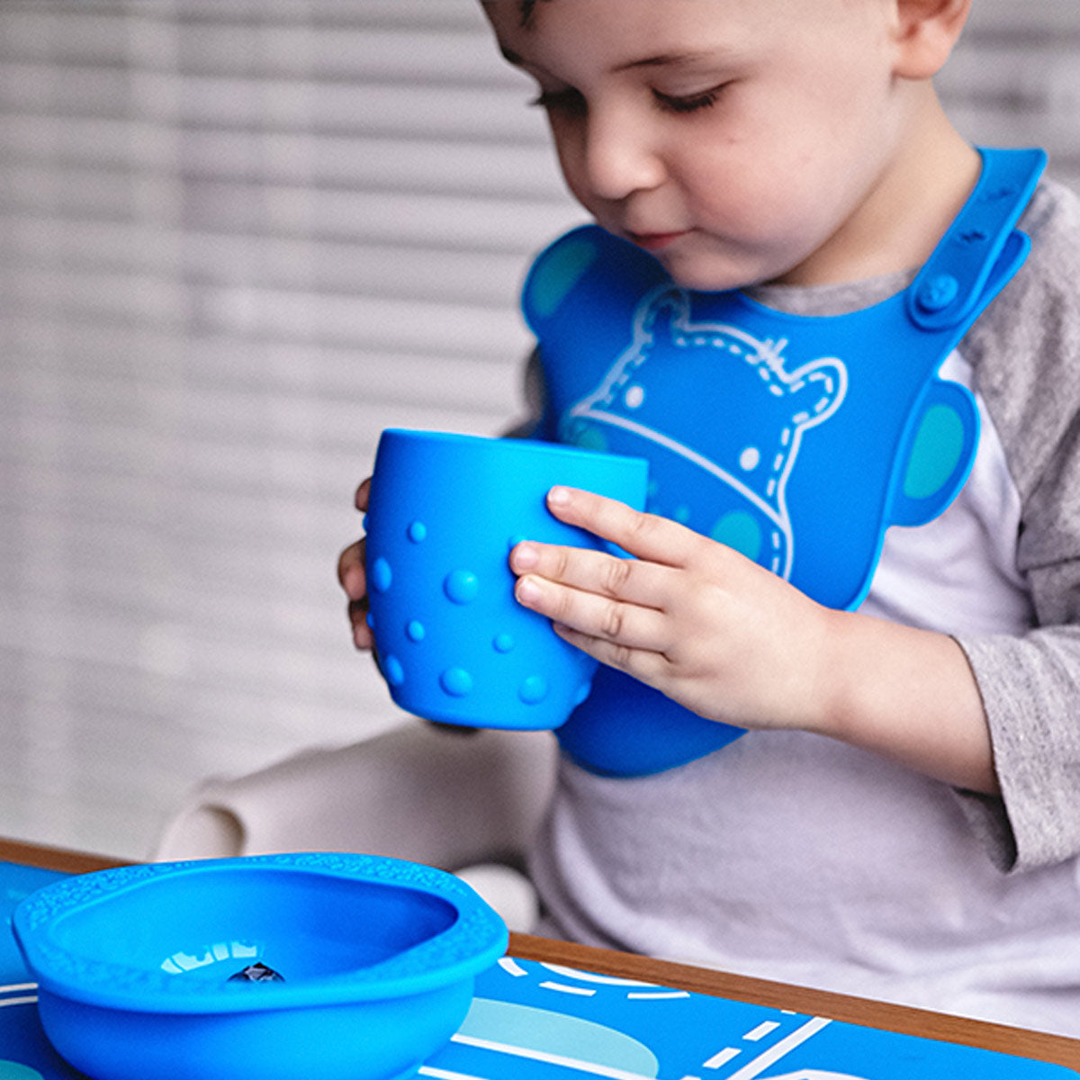 Copo Treinamento 200Ml Hipopótamo Lucas - Azul