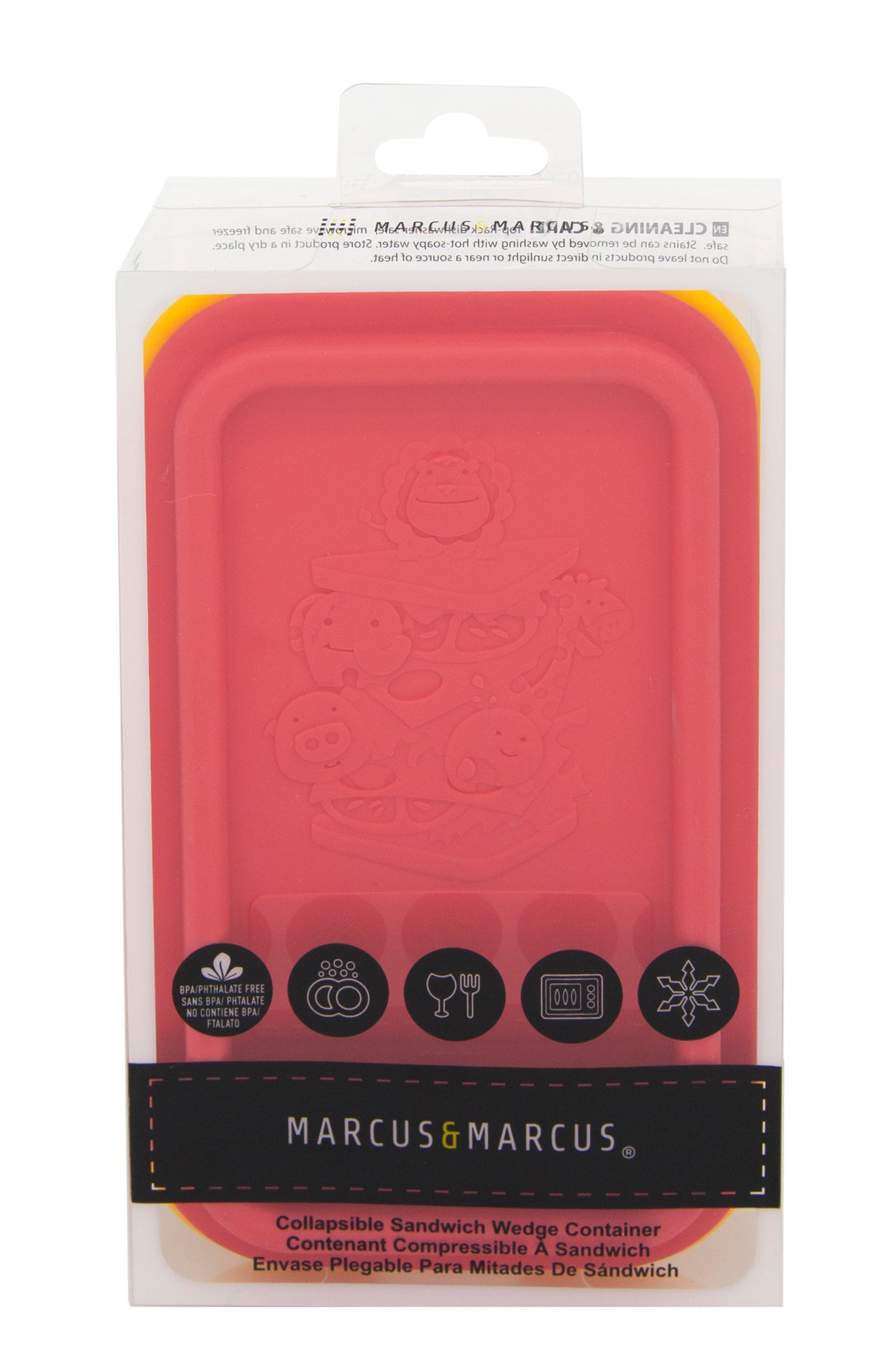 Porta Sanduíche Dobrável E Com Tampa Em Silicone Leão Marcus - Vermelho