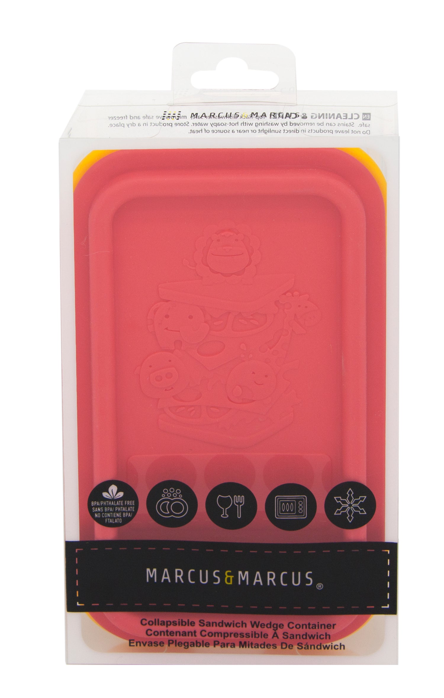 Porta Sanduíche Dobrável E Com Tampa Em Silicone Leão Marcus - Vermelho
