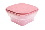 Pote Quadrado Dobrável Com Tampa Para Refeição Ou Snack 400Ml Porquinha Pokey - Rosa