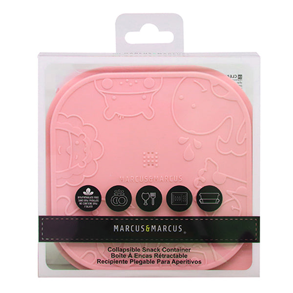 Pote Quadrado Dobrável Com Tampa Para Refeição Ou Snack 400Ml Porquinha Pokey - Rosa