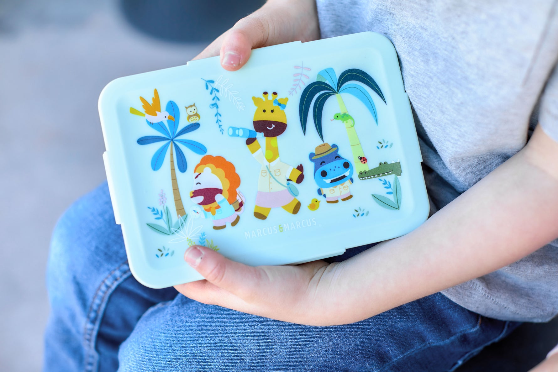 Bento Box Com 2 Divisórias Em Silicone Removíveis 700Ml Jungle - Verde
