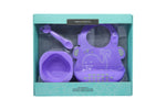 Kit Introdução Alimentar Em Silicone (Tigela 200Ml. Colher E Babador) Baleia Willo - Lilás