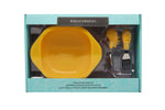 Kit Com Tigela Com Sucção E Primeiro Garfo E Colher Em Inox E Silicone Girafa Lola - Amarelo