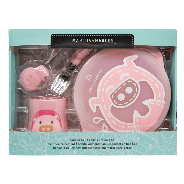 Kit de Alimentação com Copo Anatômico Porquinha Pokey - Rosa