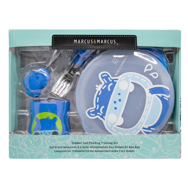 Kit de Alimentação com Copo Anatômico Hipopótamo Lucas - Azul