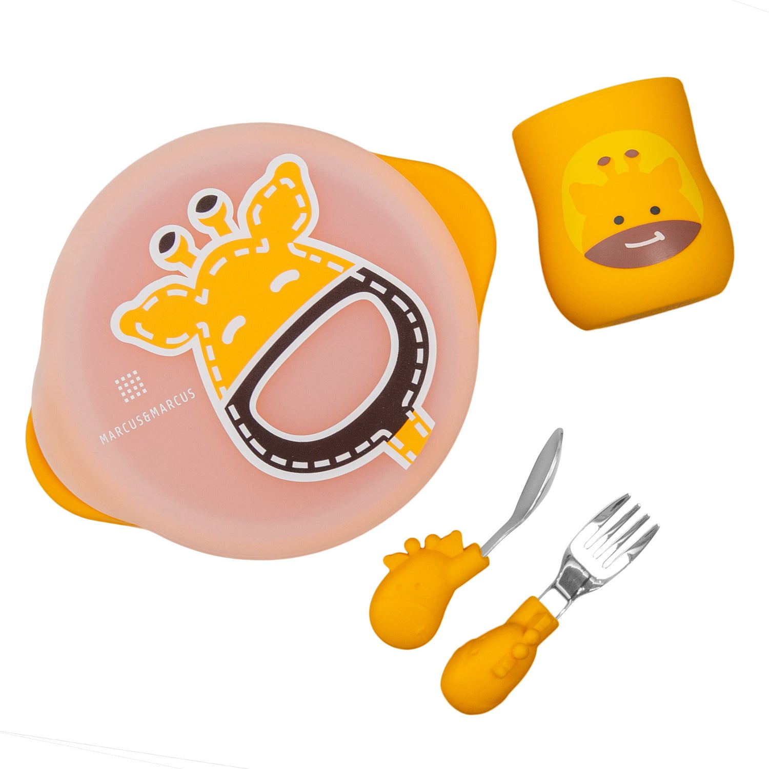Kit De Alimentação Com Copo Anatômico Girafa Lola - Amarelo