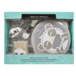 Kit De Alimentação Com Copo Anatômico Panda Pebble - Cinza
