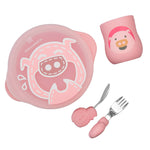 Kit De Alimentação Com Copo Anatômico Porquinha Pokey - Rosa