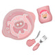 Kit De Alimentação Com Copo Anatômico Porquinha Pokey - Rosa