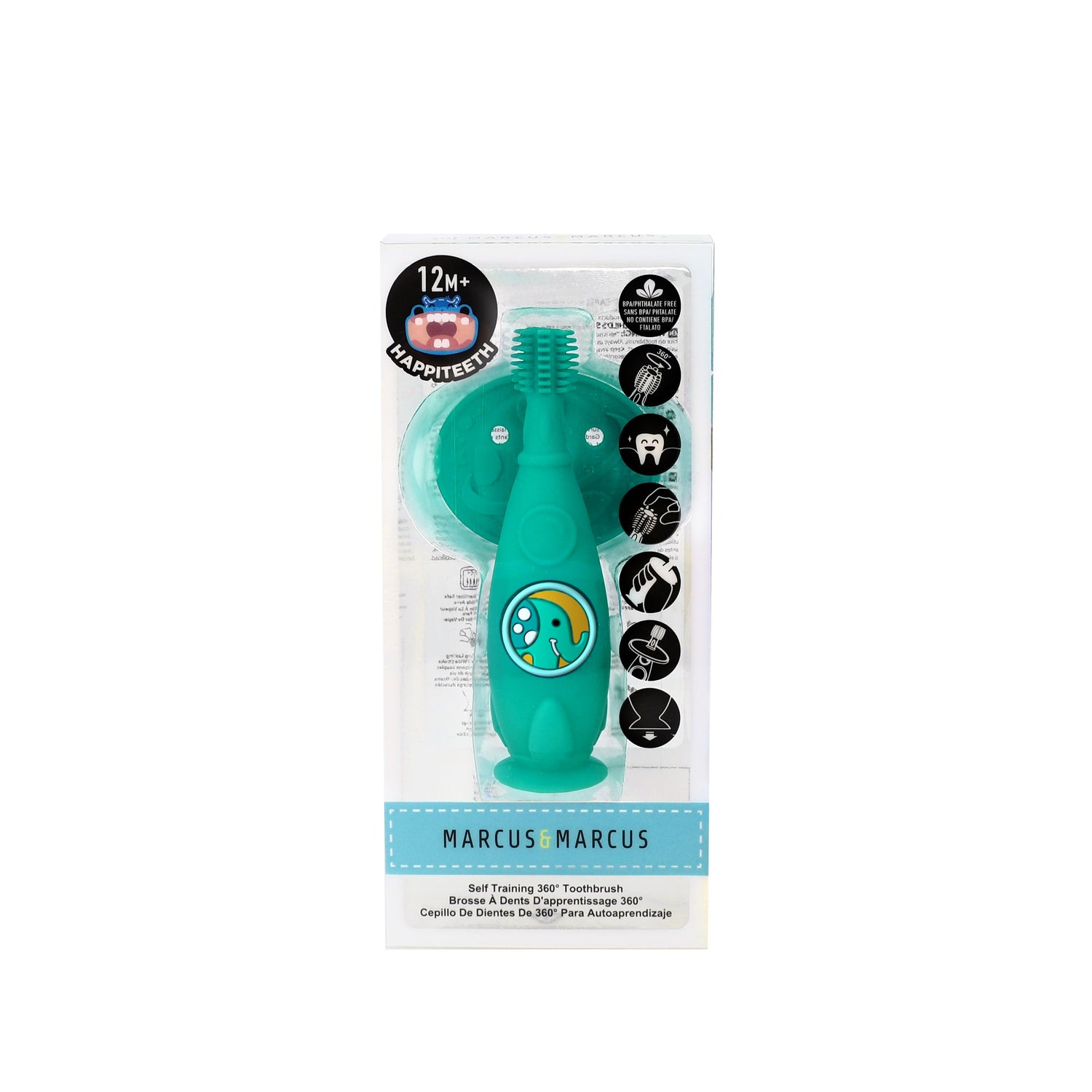 Escova Massageadora com Disco Protetor em Silicone Elefante Ollie - Verde