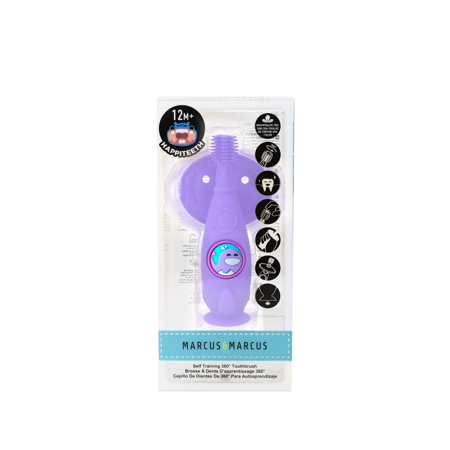 Escova Massageadora com Disco Protetor em Silicone Baleia Willo - Lilás