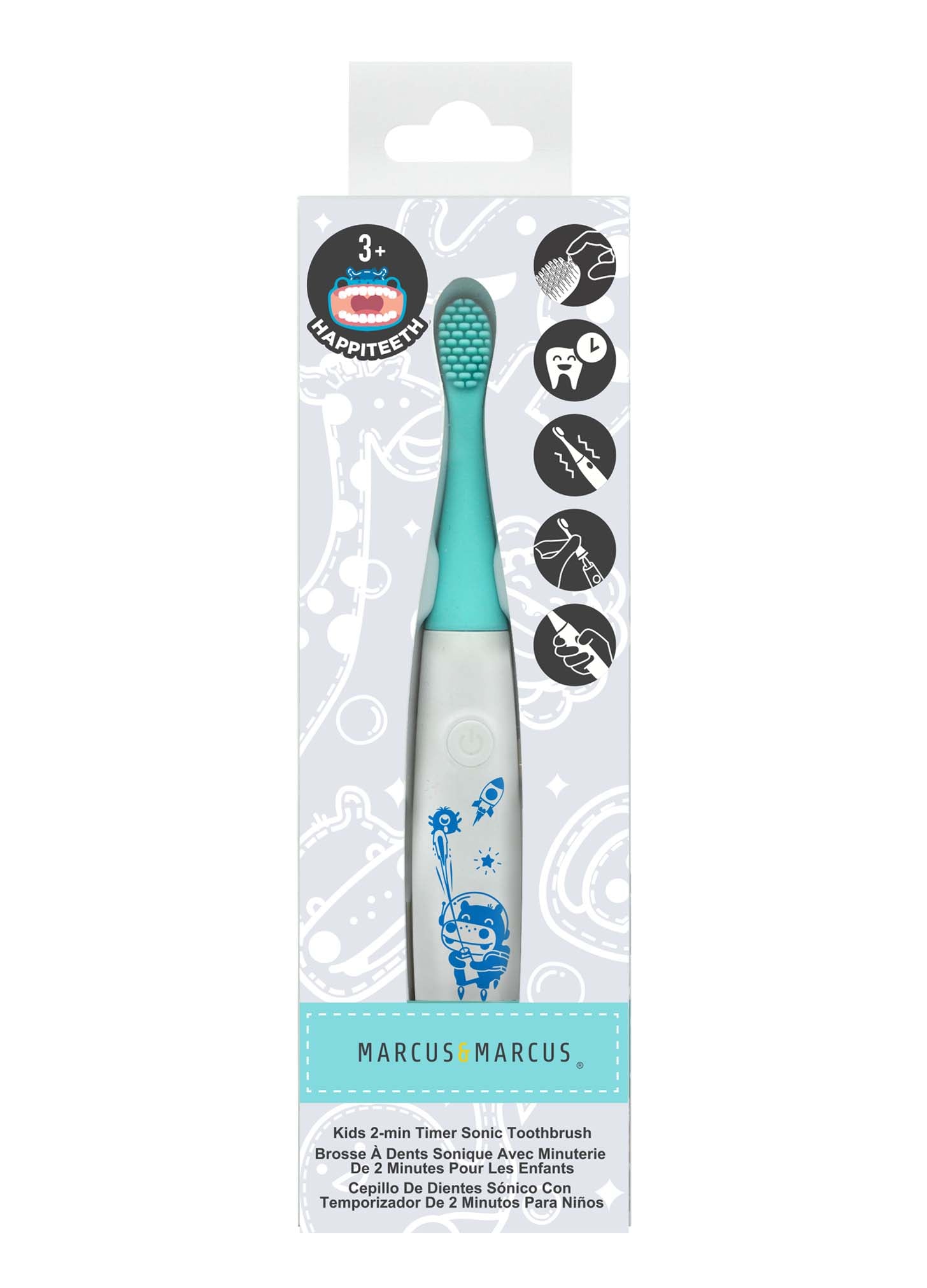 Massageador De Gengiva Elétrico Com Refil Silicone Azul