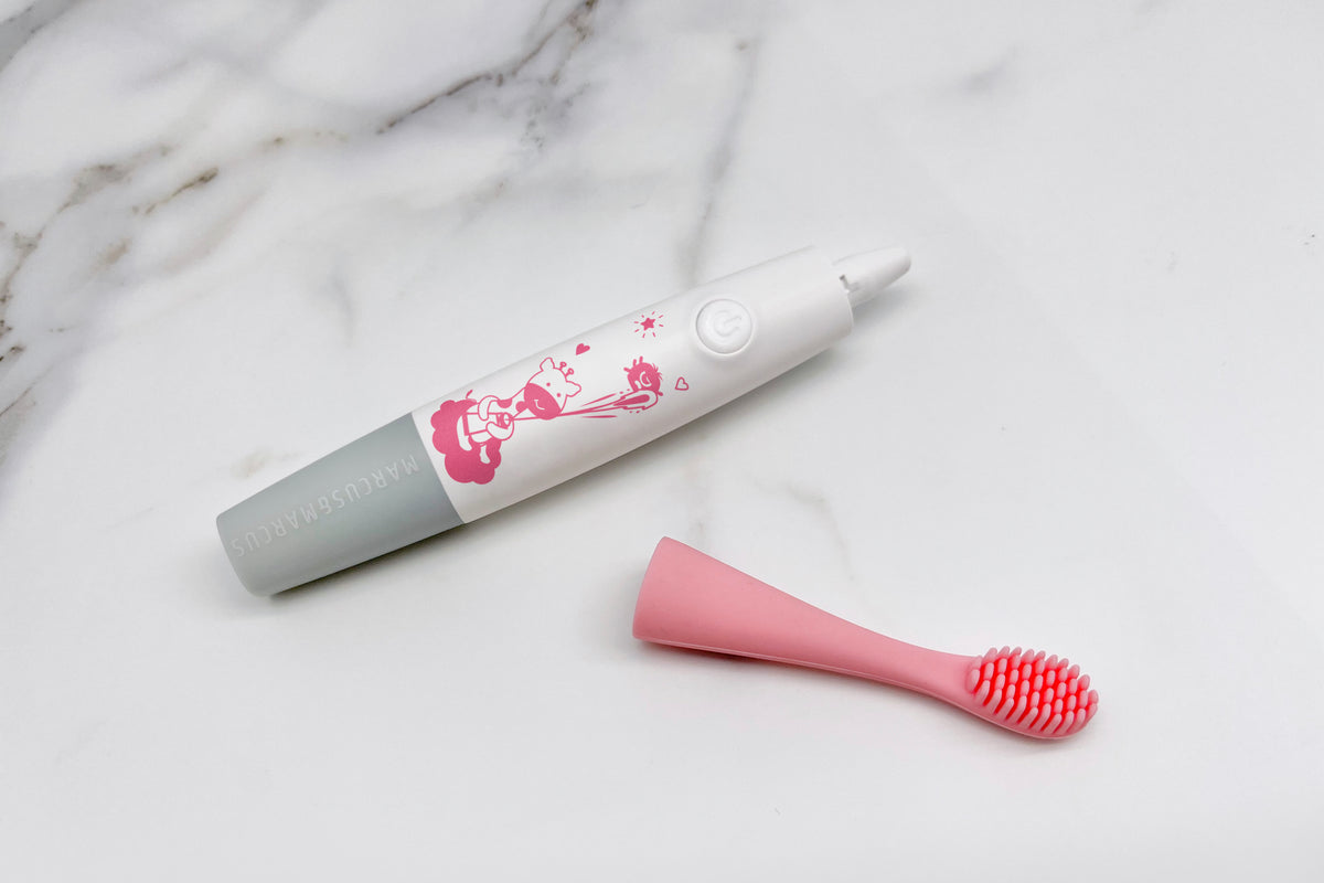 Massageador De Gengiva Elétrico Com Refil Silicone Rosa