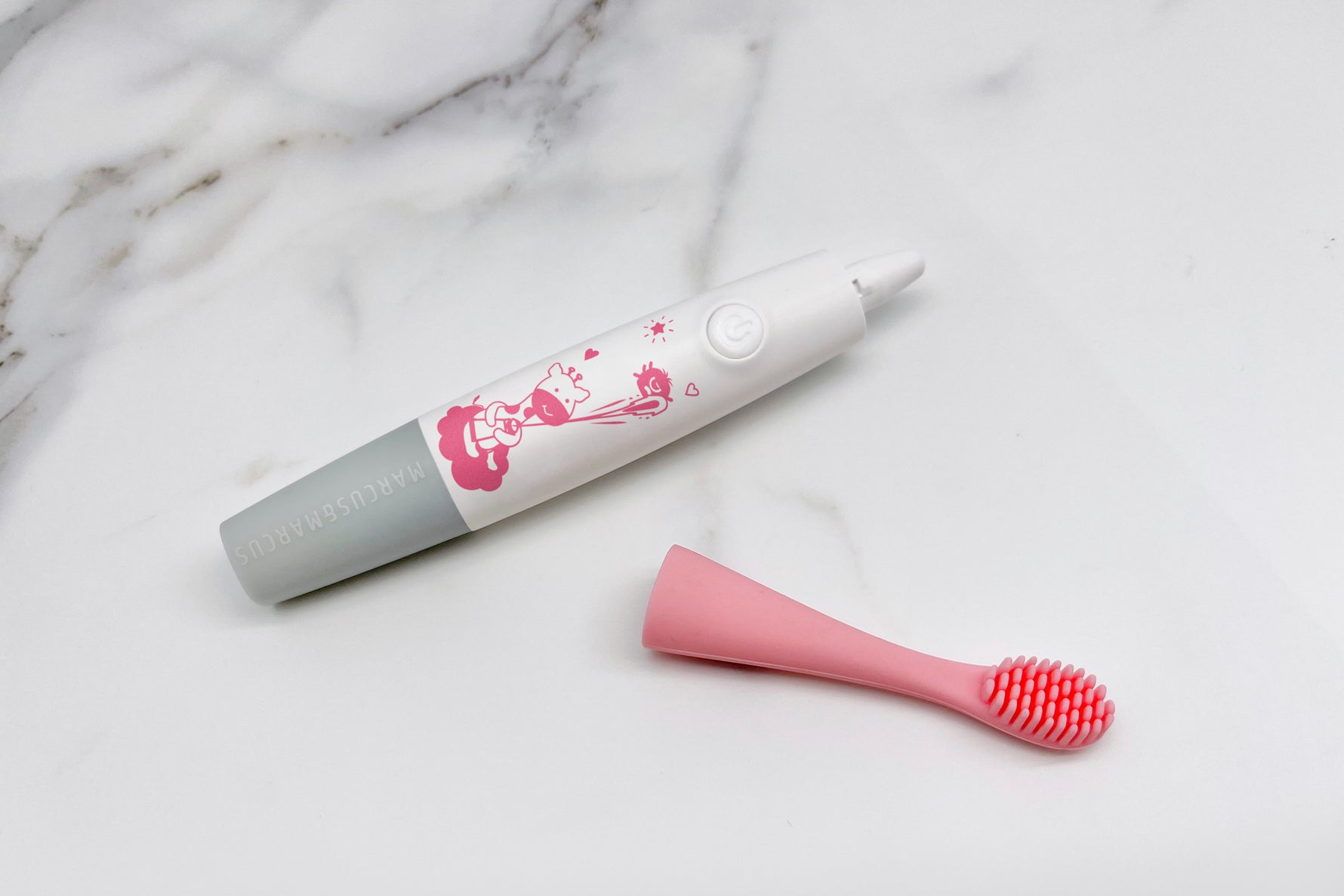 Massageador De Gengiva Elétrico Com Refil Silicone Rosa