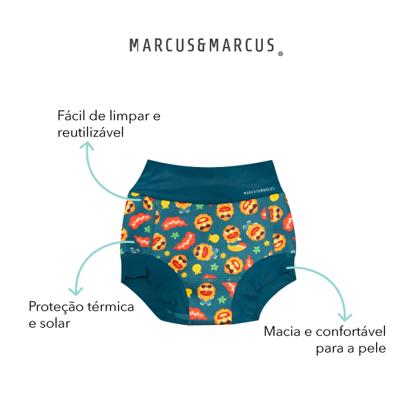 Sunga/Cueca Bebê Ecológica Reutilizável para Praia e Piscina Leão Marcus