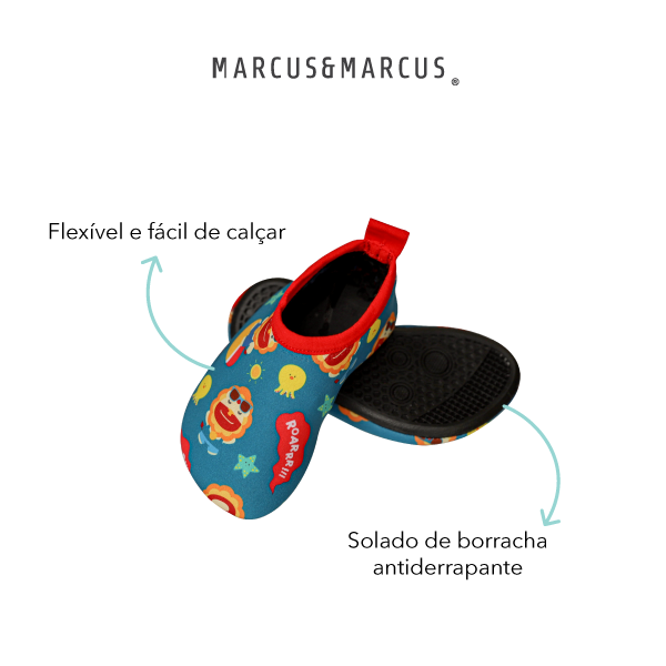 Sapatilha Infantil Aquática Antiderrapante Leão Marcus