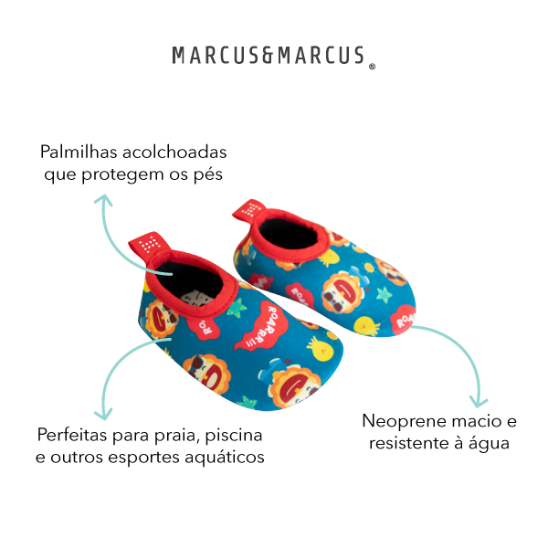 Sapatilha Infantil Aquática Antiderrapante Leão Marcus