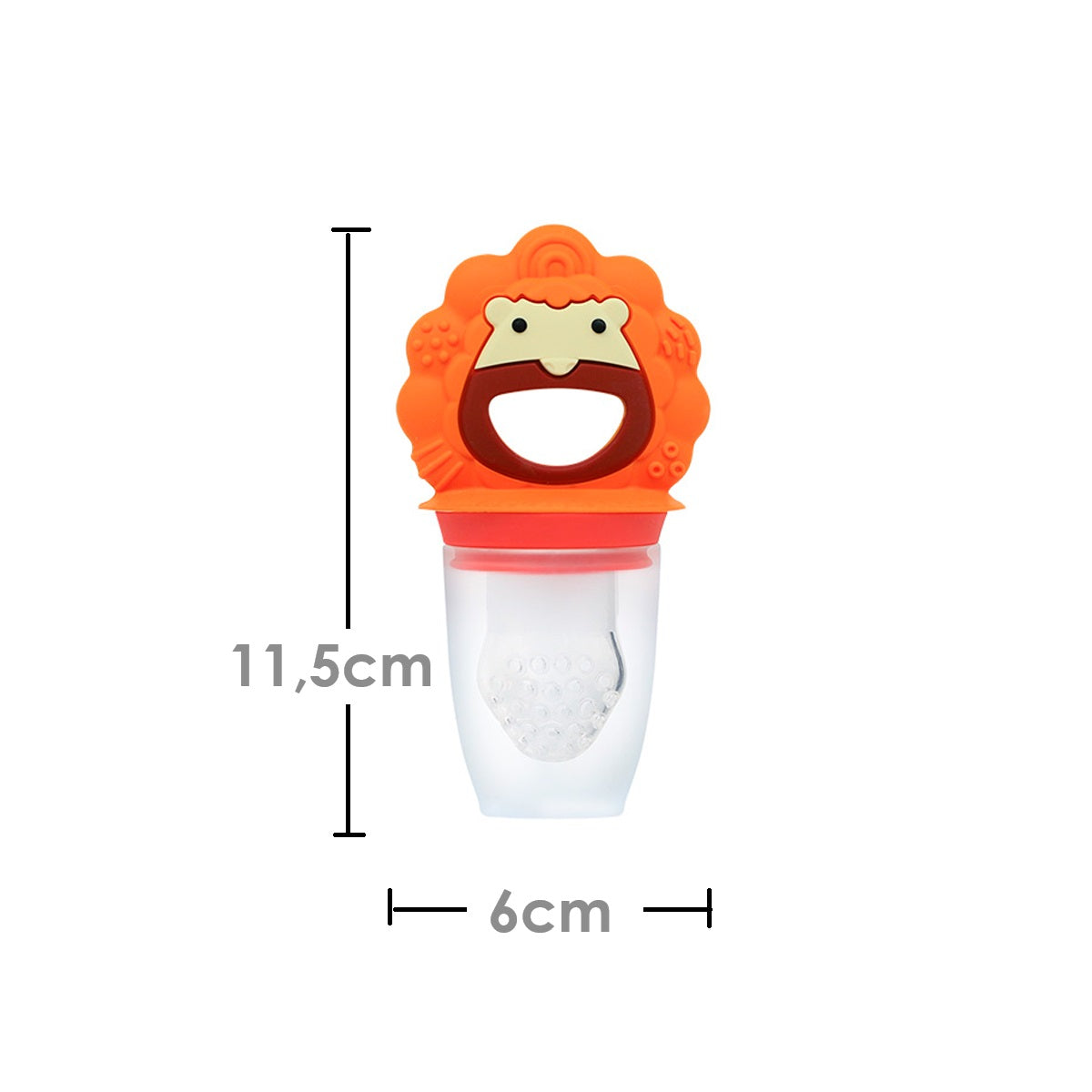 Alimentador em Silicone 3 em 1 (Mordedor, Alimentador e Forminha para Sorvete) Leão Marcus - Vermelho