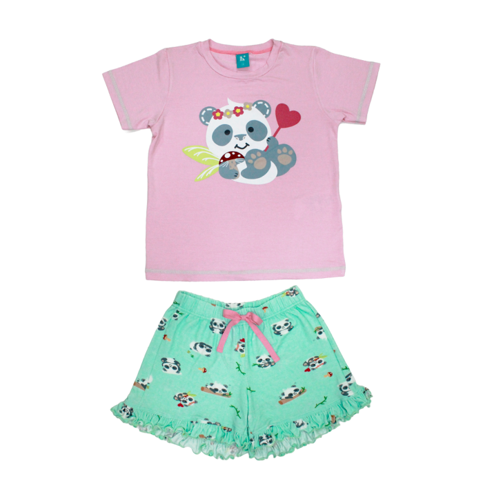Pijama Curto Feminino Panda Pebble