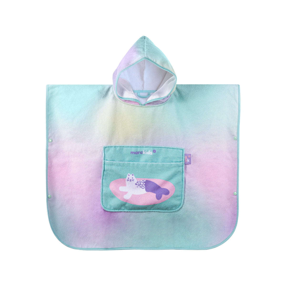 Toalha-Poncho Gatinha Sereia - Rosa Único