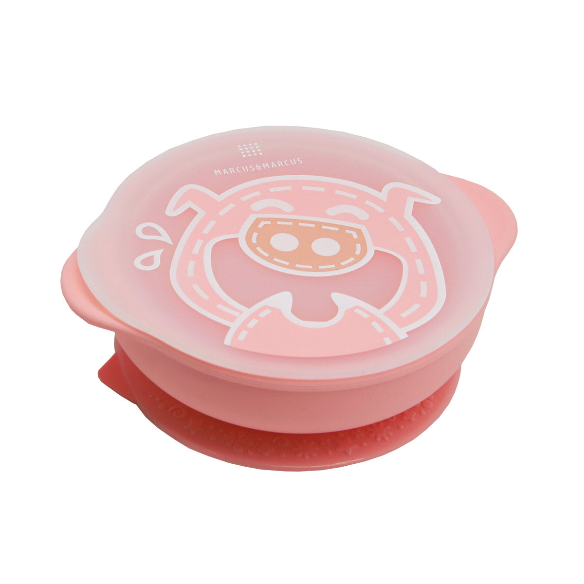 TIGELA COM SUCÇÃO E TAMPA PORQUINHA POKEY - ROSA