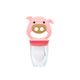 Alimentador Em Silicone 3 Em 1 Porta-Fruta (Mordedor. Alimentador E Forminha Para Sorvete) Porquinha Pokey - Rosa