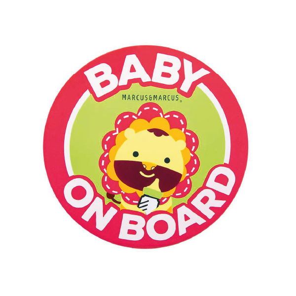 BABY ON BOARD PARA CARRO/VIDRO LEÃO MARCUS - VERMELHO