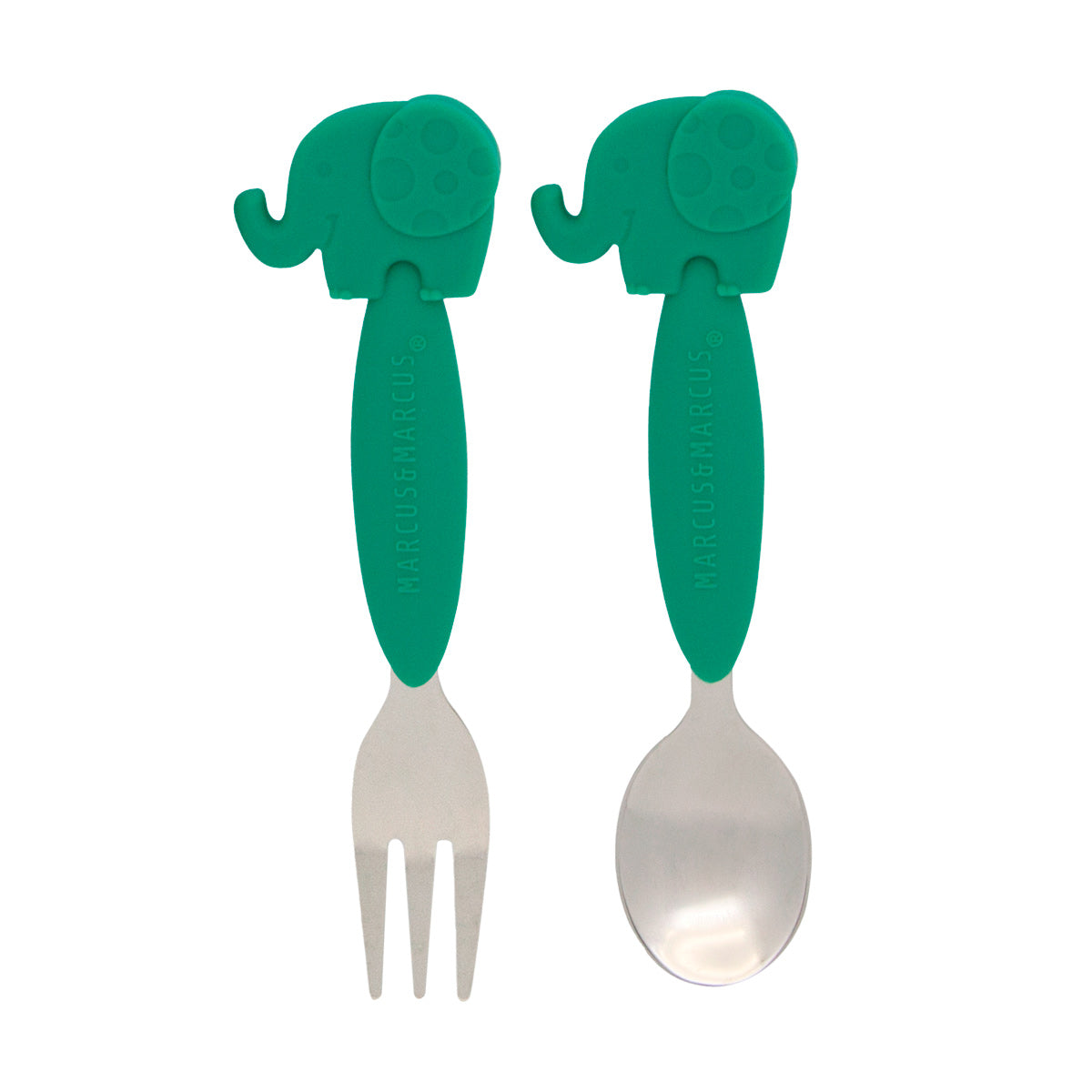 Jogo De Colher E Garfo Com Inox Elefante Ollie - Verde