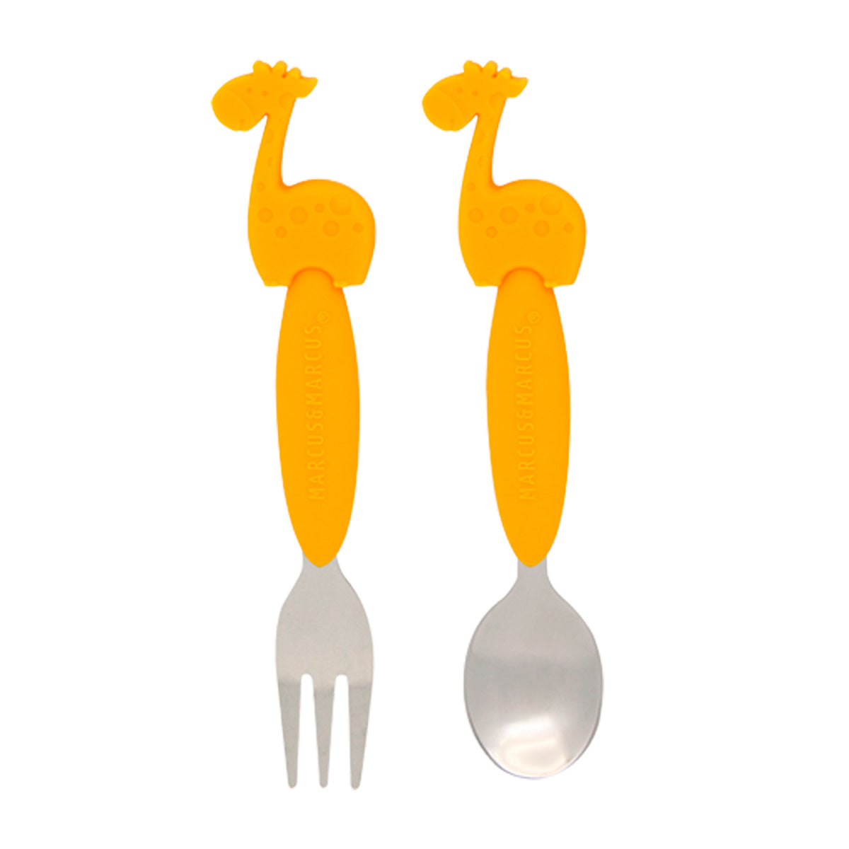 JOGO DE COLHER E GARFO COM INOX GIRAFA LOLA - AMARELO