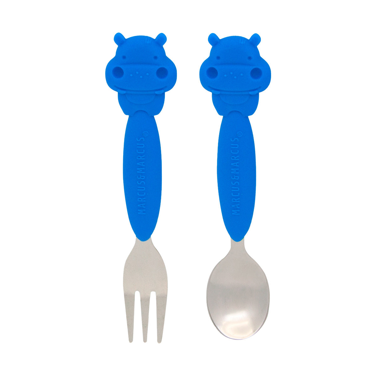 JOGO DE COLHER E GARFO COM INOX HIPOPÓTAMO LUCAS - AZUL