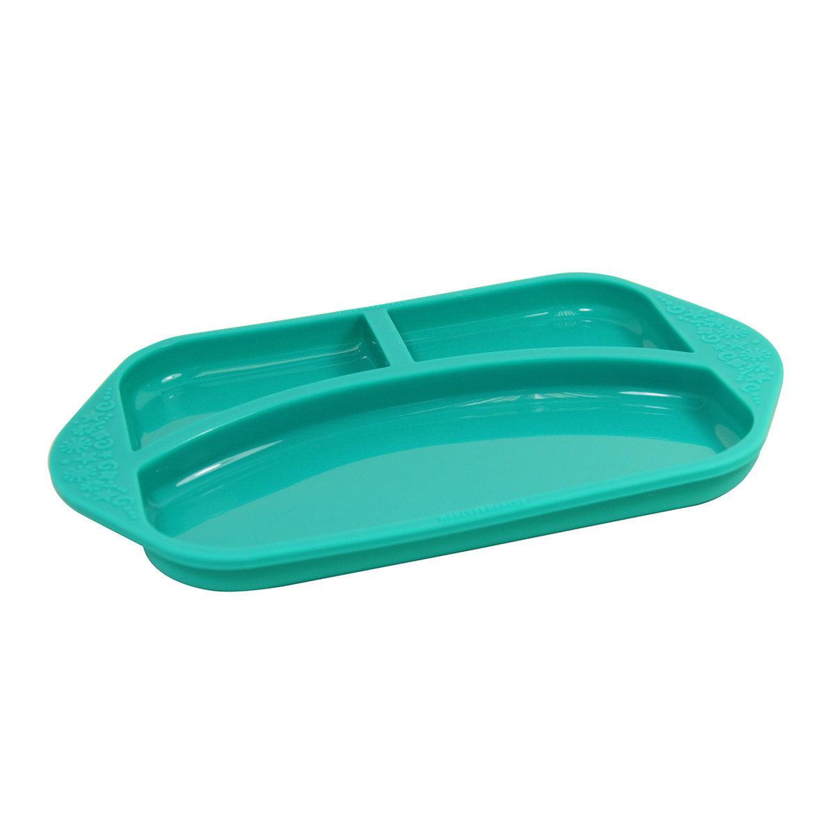 PRATO COM 3 DIVISÓRIAS EM SILICONE ELEFANTE OLLIE - VERDE