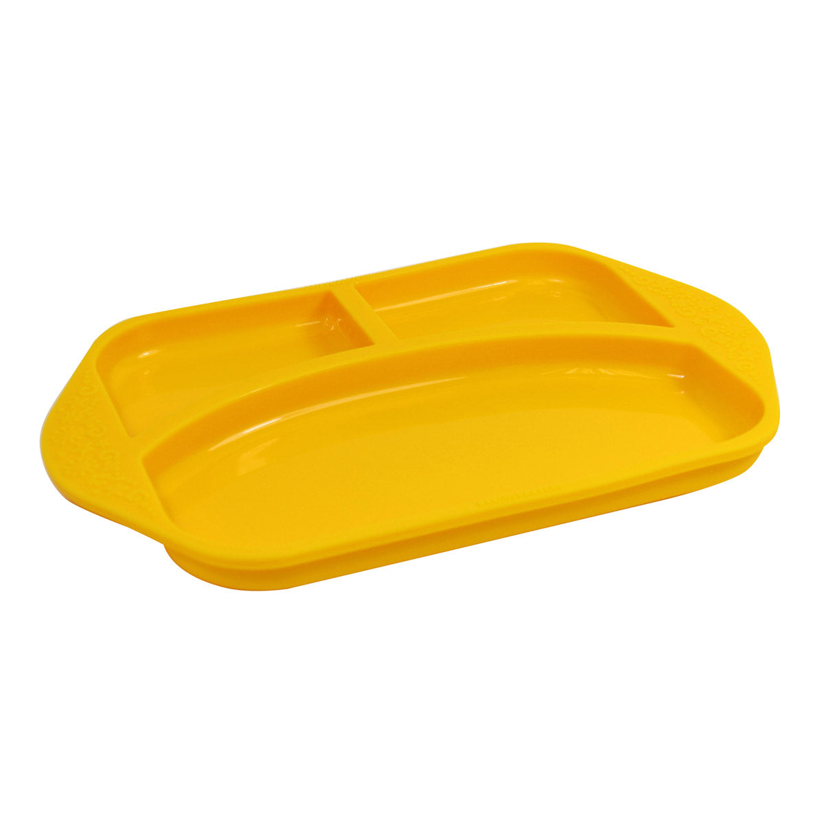 PRATO COM 3 DIVISÓRIAS EM SILICONE GIRAFA LOLA - AMARELO