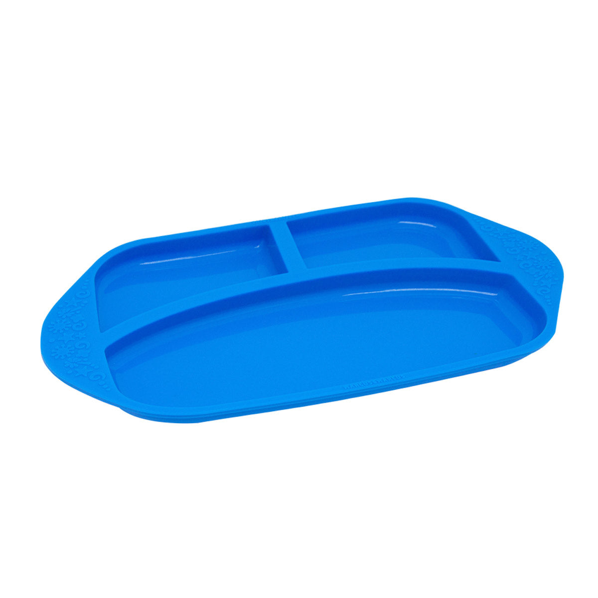 PRATO COM 3 DIVISÓRIAS EM SILICONE HIPOPÓTAMO LUCAS - AZUL